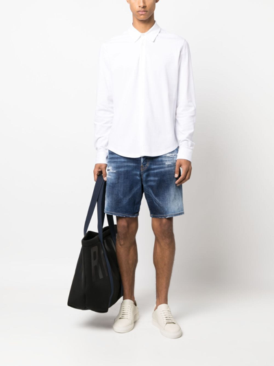 Orlebar Brown Giles Linen Textured Tailored Fit Button Down Shirt In White