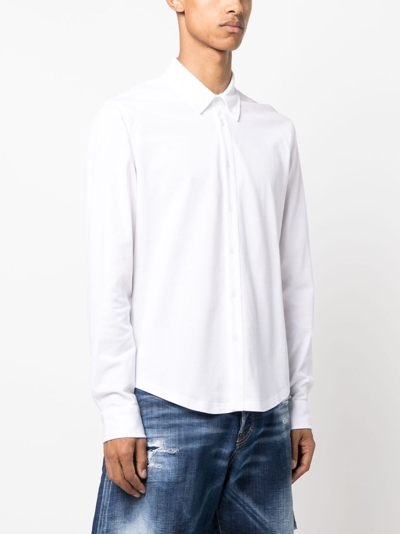 Shop Orlebar Brown Giles Piqué Cotton Shirt In White