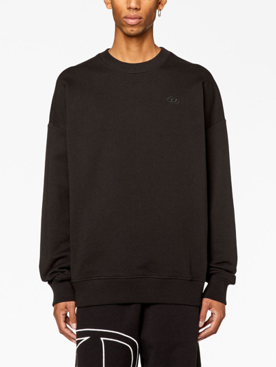 Shop Diesel S-rob-megoval-d Cotton Sweatshirt In Black