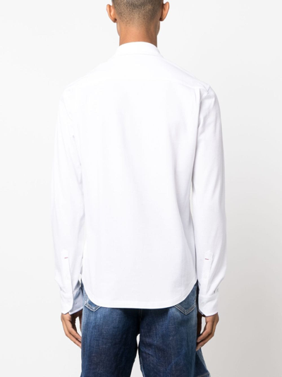 Shop Orlebar Brown Giles Piqué Cotton Shirt In White