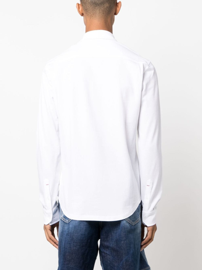 Orlebar Brown Giles Linen Textured Tailored Fit Button Down Shirt In White