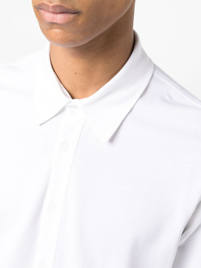 Shop Orlebar Brown Giles Piqué Cotton Shirt In White