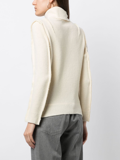 Shop R13 Roll-neck Ribbed-knit Jumper In White