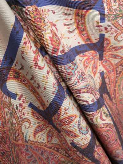 Shop Pierre-louis Mascia Fancy Graphic-print Silk Scarf In Blue