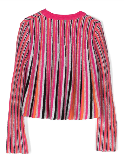 Shop Missoni Striped Intarsia-knit Jumper In Pink