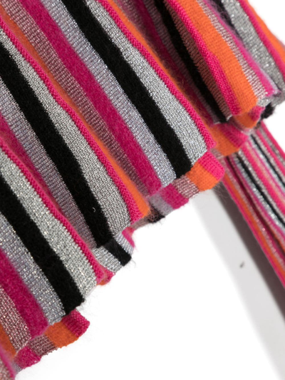 Shop Missoni Striped Intarsia-knit Jumper In Pink