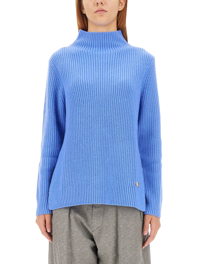 Shop Michael Michael Kors Jersey With Logo In Azure