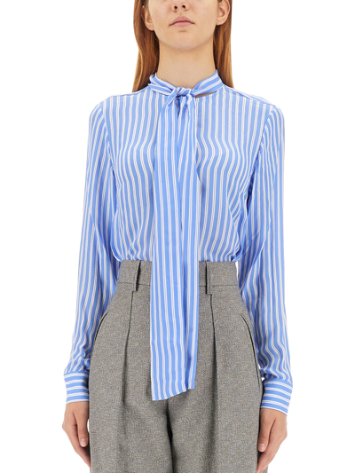 Shop Michael Michael Kors Shirt With Bow In Azure