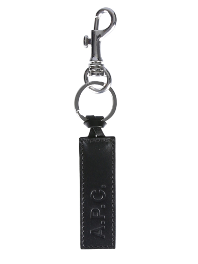 Shop Apc Keychain With Logo In Black