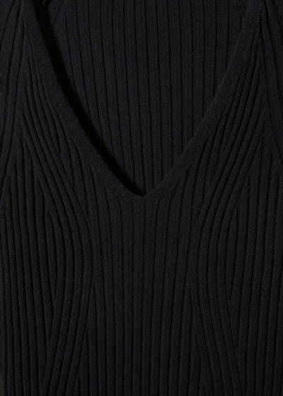 Shop Mango Knitted Midi-dress With Belt Black