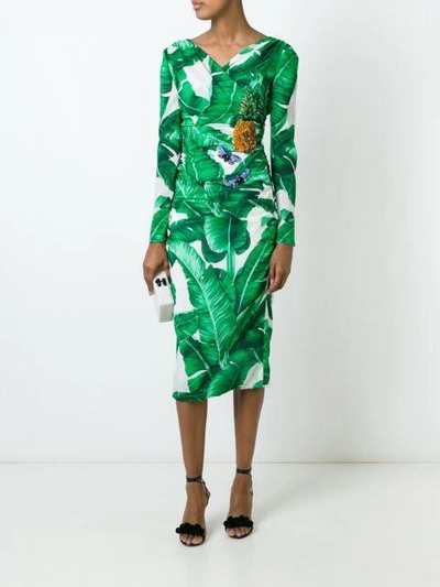 Shop Dolce & Gabbana Embellished Printed Dress