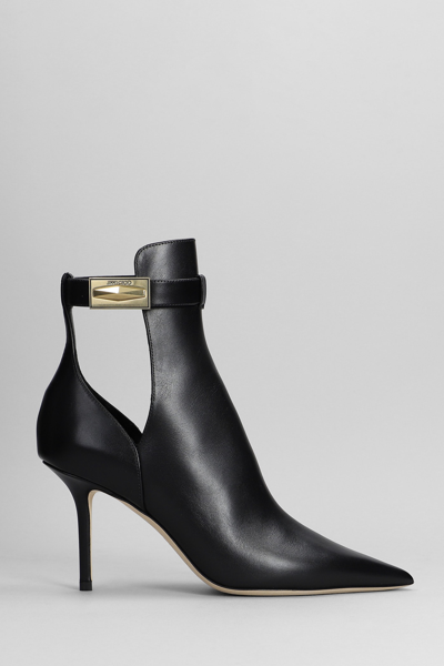 Shop Jimmy Choo Nell High Heels Ankle Boots In Black Leather