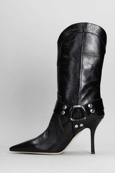 Shop Paris Texas June High Heels Boots In Black Leather