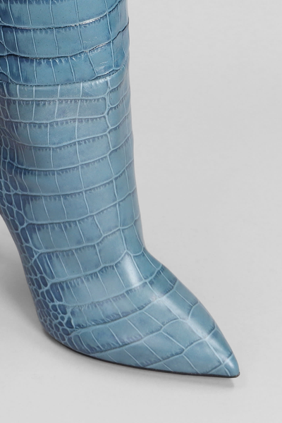 Shop Paris Texas High Heels Boots In Blue Leather