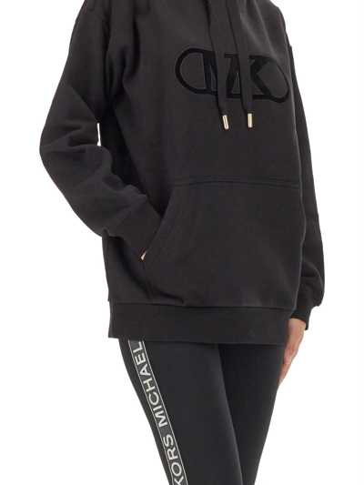 Shop Michael Michael Kors Flocked Logo Sweatshirt In Nero