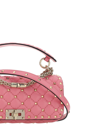 Shop Valentino Rockstud Spike Shoulder Bag In Rosa