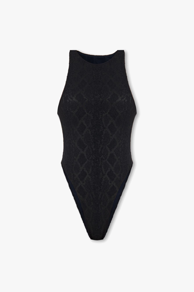 Shop Saint Laurent One-piece Swimsuit In Noir