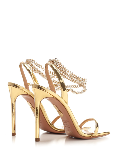 Shop Aquazzura Flash High Heel Sandal In Gold