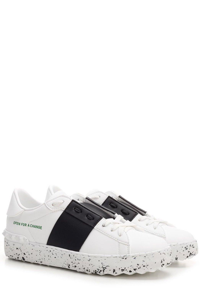 Shop Valentino Garavani Rockstud Open For A Change Sneakers In Bianco/nero