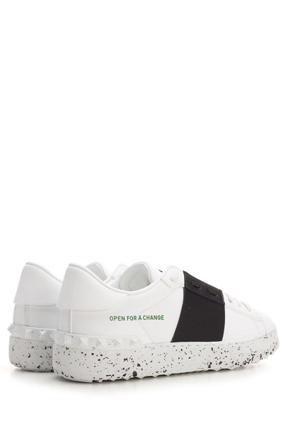Valentino Garavani Rockstud Open For A Change Sneakers In Bianco/nero