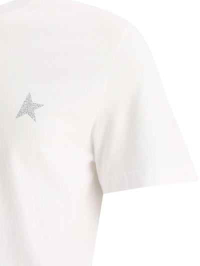 Shop Golden Goose Star Printed Crewneck T-shirt In White/silver