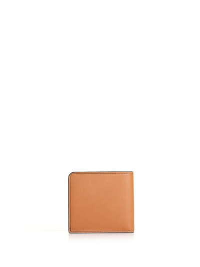 Shop Hogan Leather Wallet With Logo In Brandy Chiaro