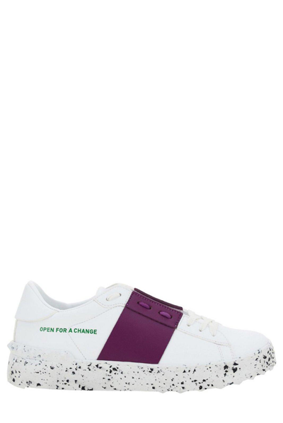 Valentino Sneaker Open For A Change In Materiale Bio-based In Bianco/viola