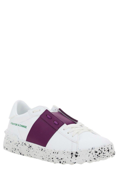 Valentino Sneaker Open For A Change In Materiale Bio-based In Bianco/viola