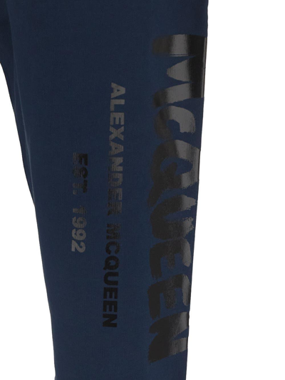 Shop Alexander Mcqueen Brush Logo Sweatpants In Blue/black