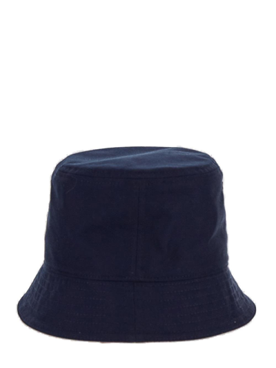 Shop Valentino Garavani Logo Embroidered Bucket Hat In Navy