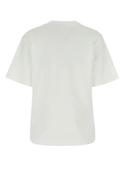 Shop Moncler White Cotton T-shirt In Bianco