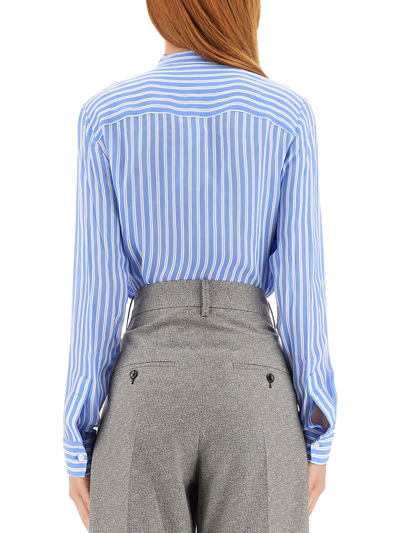 Shop Michael Michael Kors Shirt With Bow In Azzurro