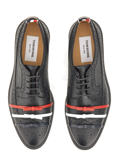 Shop Thom Browne Lace-ups With Three Bows In Nero