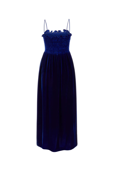 Shop Gucci Blue Velvet Dress