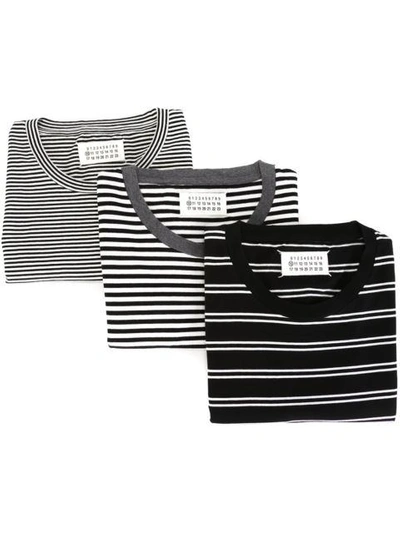 Shop Maison Margiela Pack Of Three 'stereotype' T-shirts - Black