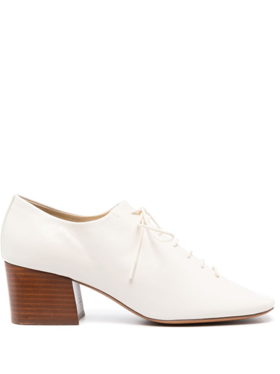 Shop Lemaire Souris 55 Leather Derby Shoes - Women's - Lambskin/calf Leather In White