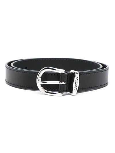 Shop Isabel Marant Black Zadd Leather Belt