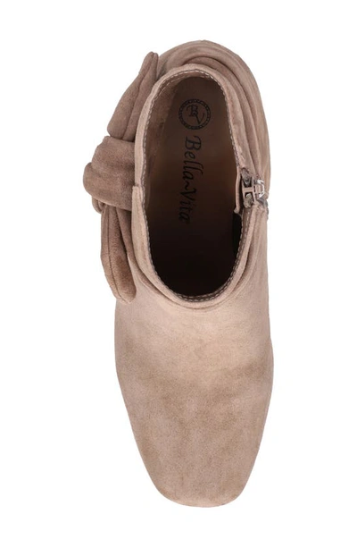 Shop Bella Vita Felicity Bow Accent Bootie In Taupe Suede Leather