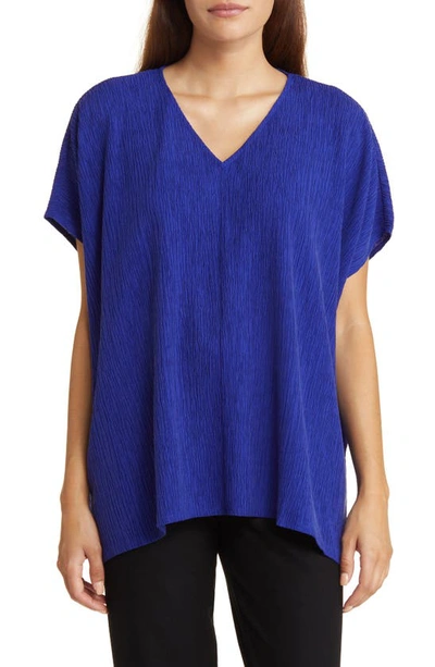 Shop Eileen Fisher Boxy Texture Top In Blue Violet