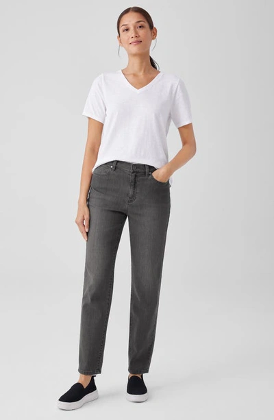 Shop Eileen Fisher High Waist Slim Fit Jeans In Carbon