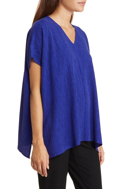 Shop Eileen Fisher Boxy Texture Top In Blue Violet