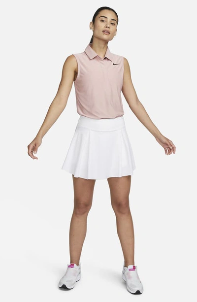 Shop Nike Dri-fit Advantage Sleeveless Golf Polo In Pink Oxford/black