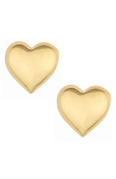Shop Ettika Puffy Heart Stud Earrings In Gold