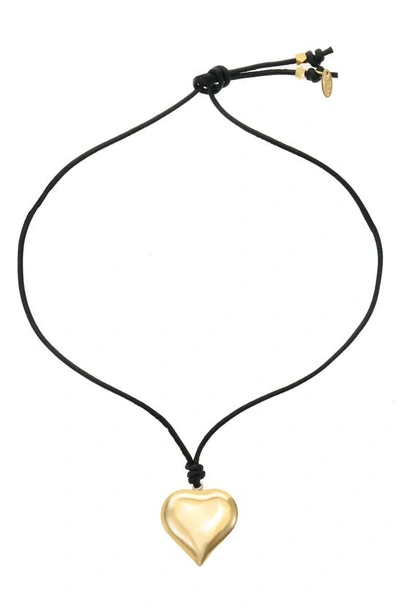 Ettika Heart Pendant Necklace In Black