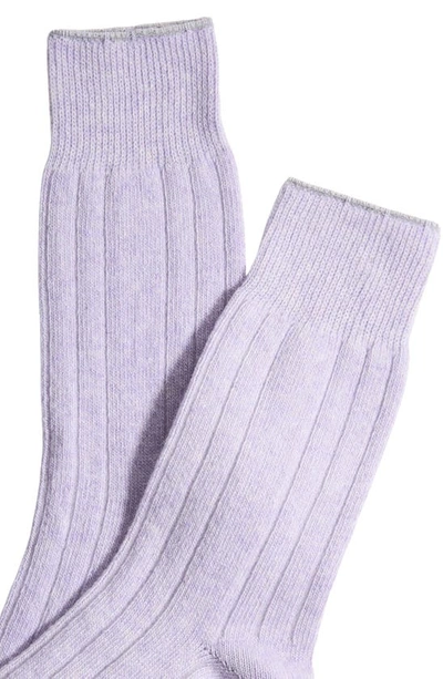 Stems Lux Cashmere Wool Crew Socks Gift Box In Periwinkle