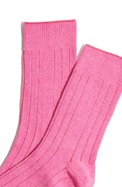 Shop Stems Luxe Merino Wool & Cashmere Blend Crew Socks In Rose