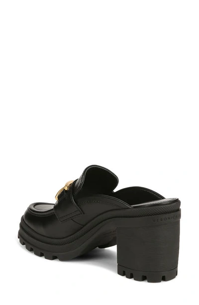 Veronica Beard Wynter Leather Heeled Loafer Mules In Black