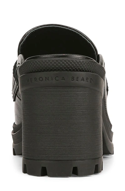 Veronica Beard Wynter Leather Heeled Loafer Mules In Black