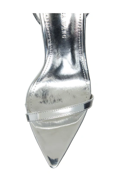 Shop Azalea Wang Shawna Ankle Tie Sandal In Silver