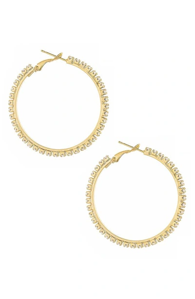 Shop Ettika Cubic Zirconia Hoop Earrings In Gold